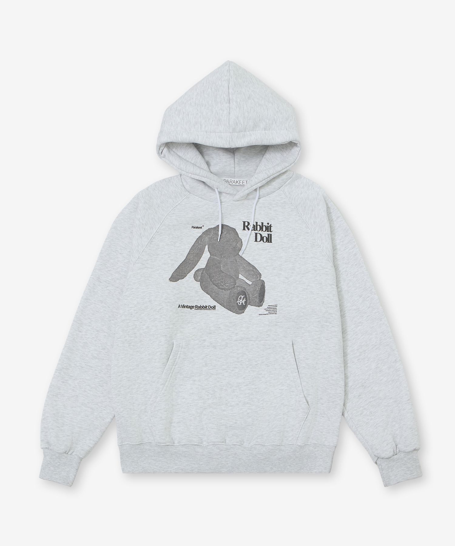 MUSINSA | PARAKEET Vintage Rabbit Hoodie (Melange Grey)