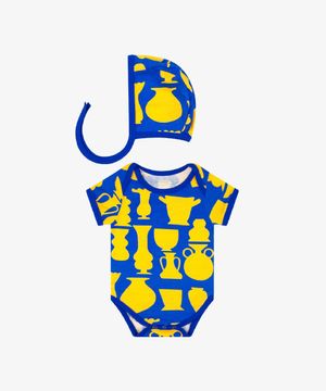 (반팔)뉴본 신생아 바디슈트&보넷 도자기