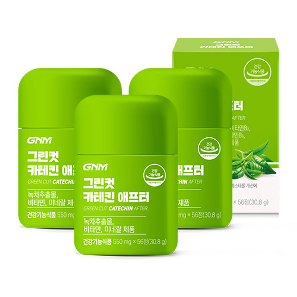 GNM자연의품격(GNMLIFE) 그린컷 카테킨 애프터 56정 X 3병 (총 12주분) / 다이어트 녹차추출물 비타민B