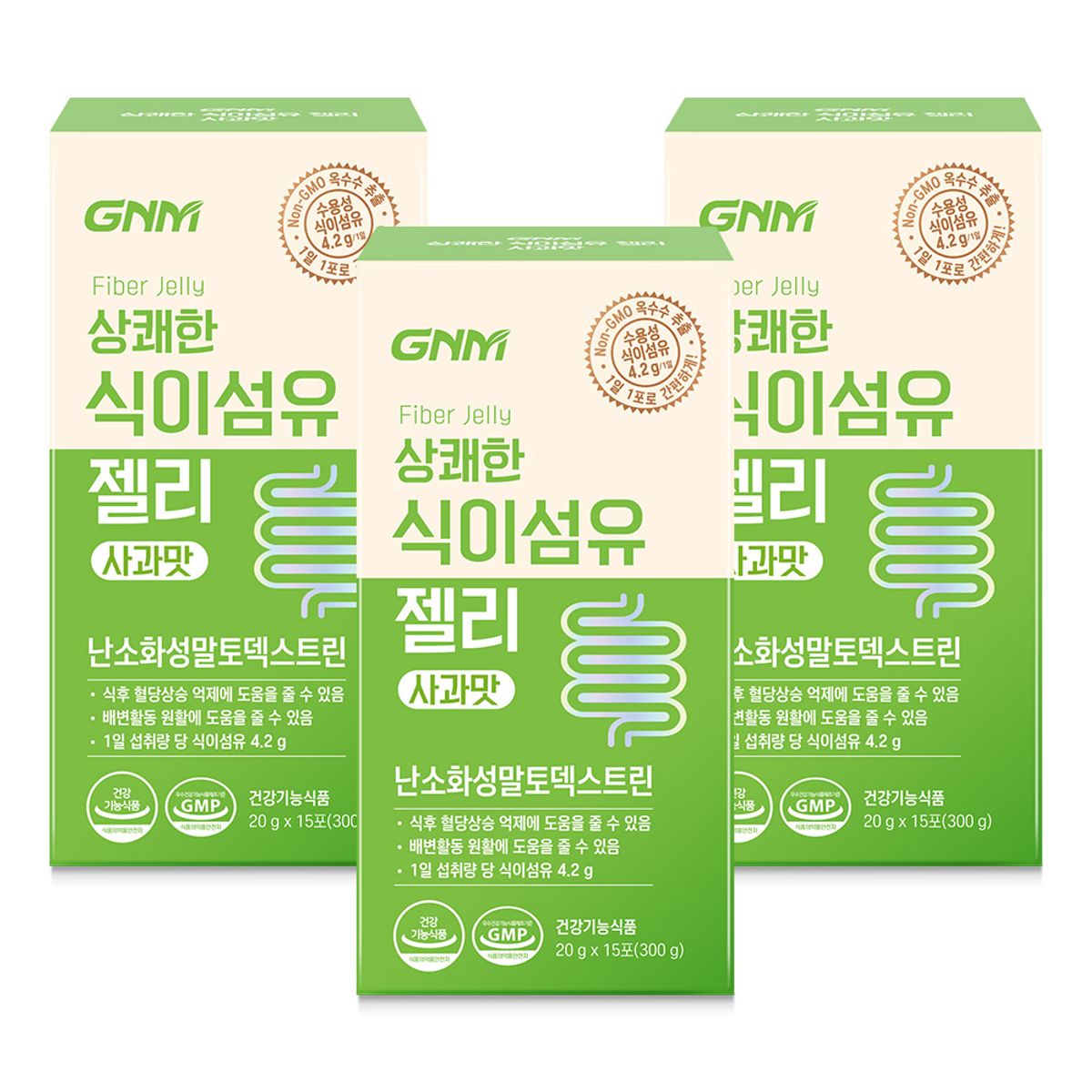 GNM자연의품격(GNMLIFE) 상쾌한 식이섬유 젤리 사과맛 3박스 / 난소화성말토덱스트린