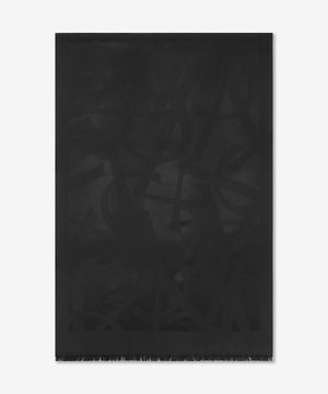울 자카드 모노그램 스카프 - 블랙 / 7194283Y2101000