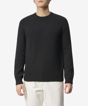 캐시미어 라운드 넥 니트 - 블랙 / 603087YALJ21000