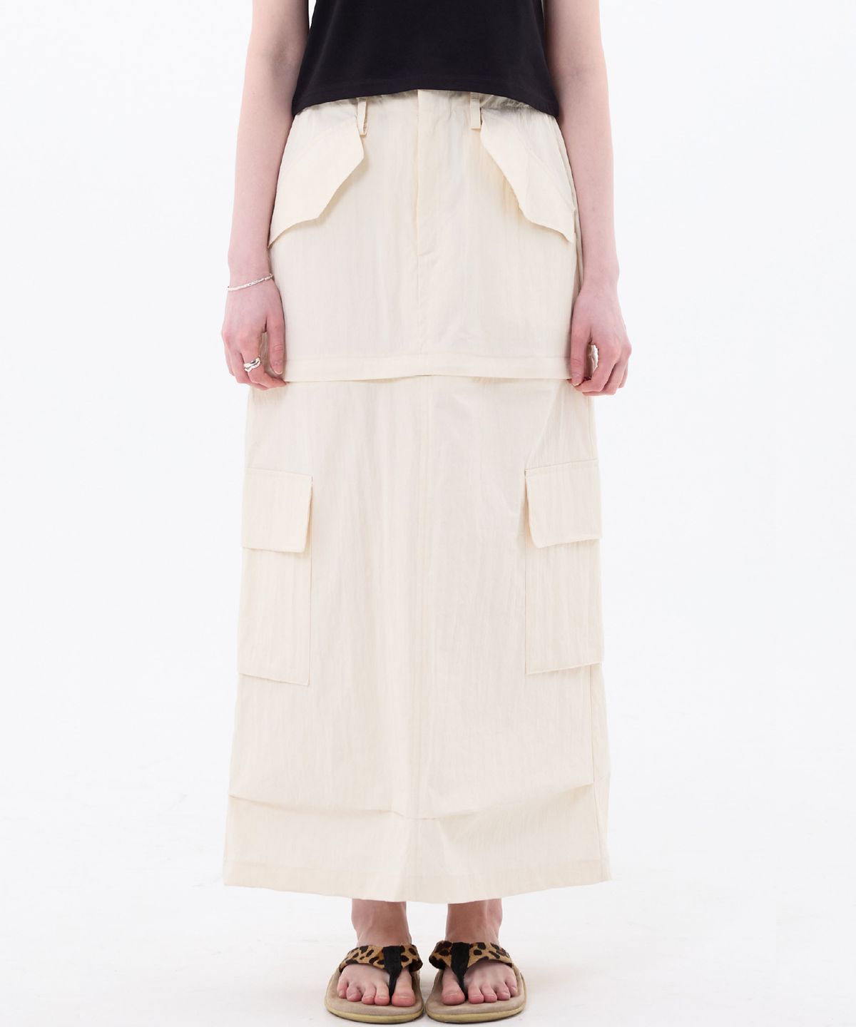 아리킴(ARIKIM) DOUBLE CUT CAGO SKIRT / IVORY
