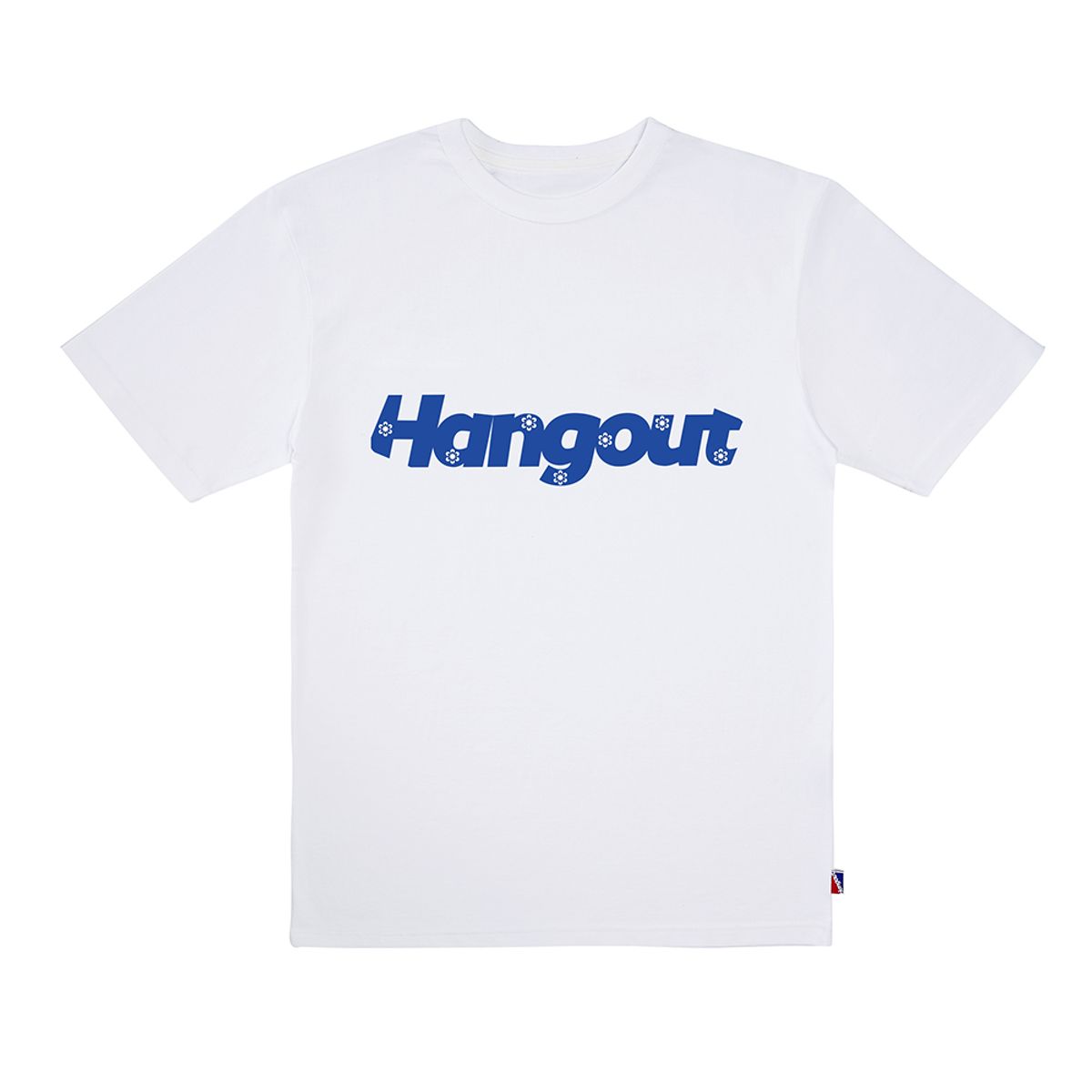 행아웃(HANGOUT) 매화점 패턴 로고 티셔츠 (화이트)