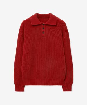 하찌 T에리 니트_레드오렌지