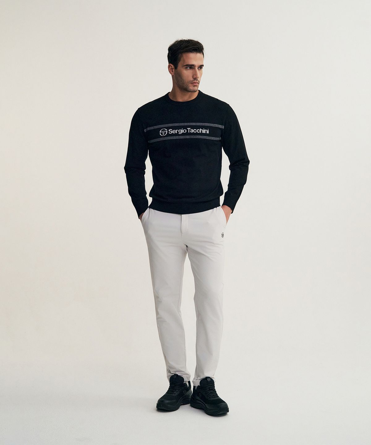 세르지오 타키니(SERGIO TACCHINI) M 리조트 크루넥 풀오버 (Black)