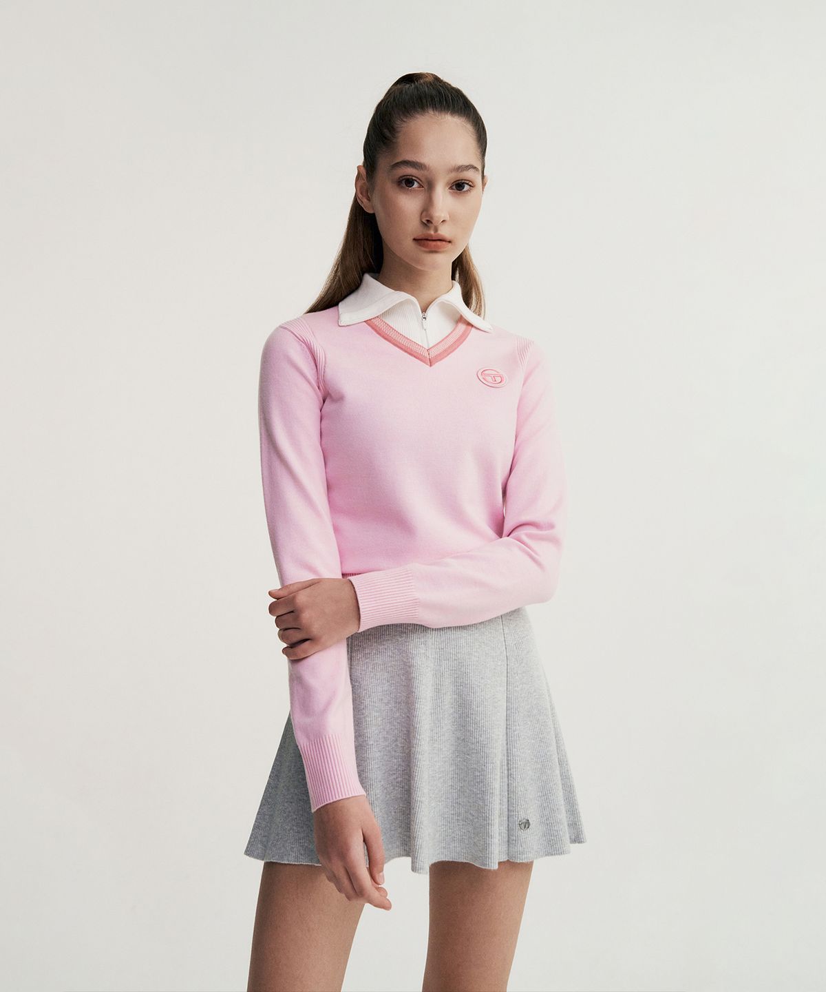 세르지오 타키니(SERGIO TACCHINI) W 리조트 카라형 풀오버 (L.Pink)