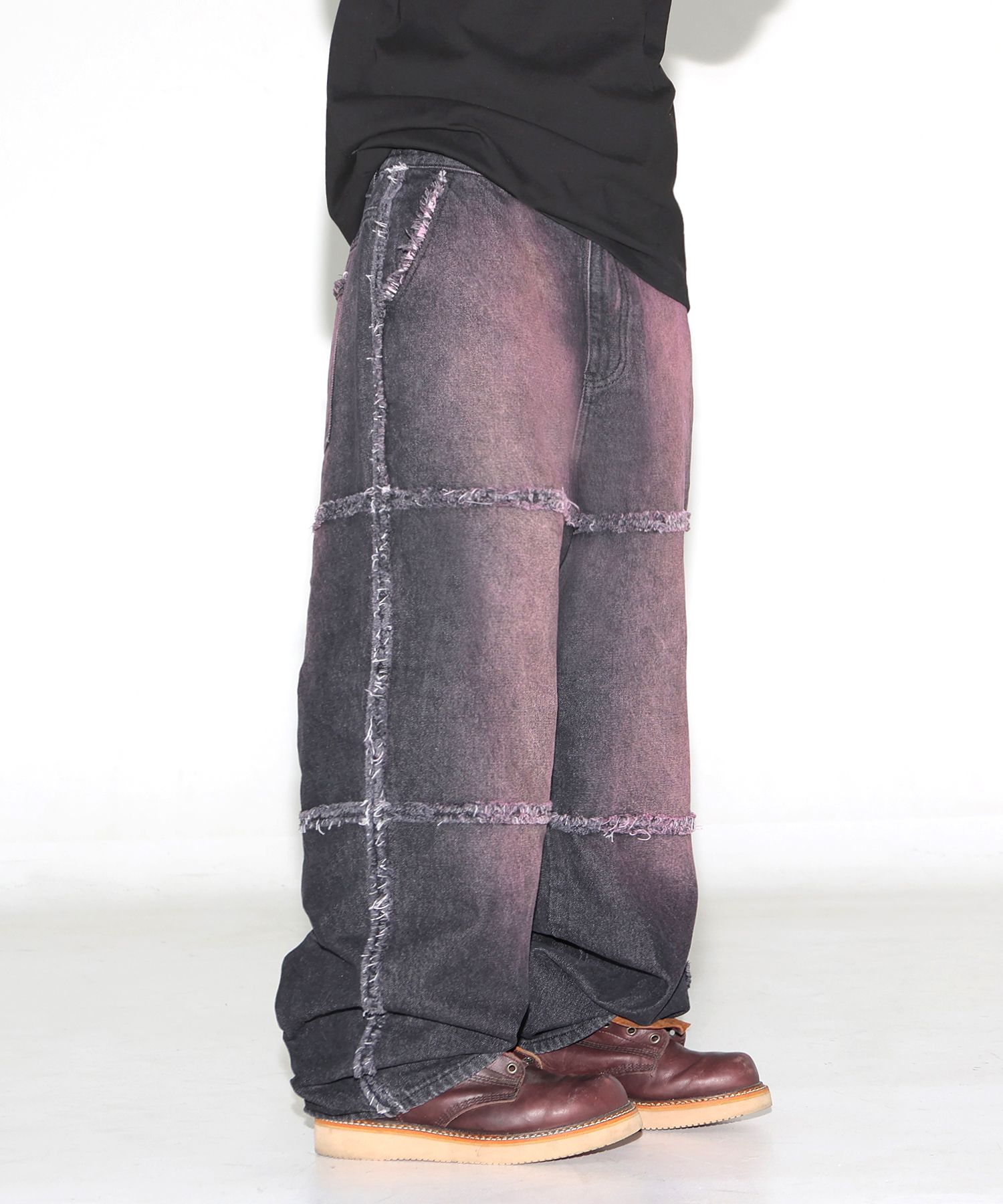 MUSINSA | XTONZ XP255 Rough Color Denim Pants (BLACK)