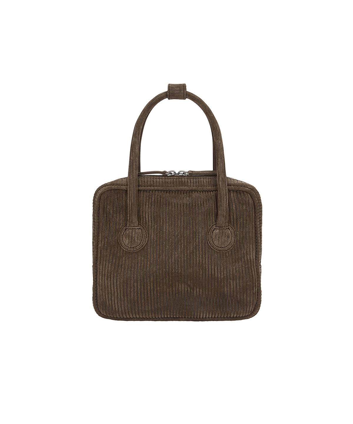 마지셔우드(MARGESHERWOOD) PIPING SLIM TOTE_cocoa corduroy suede