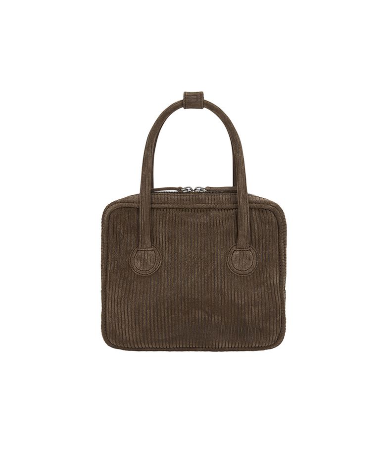 PIPING SLIM TOTE_cocoa corduroy suede