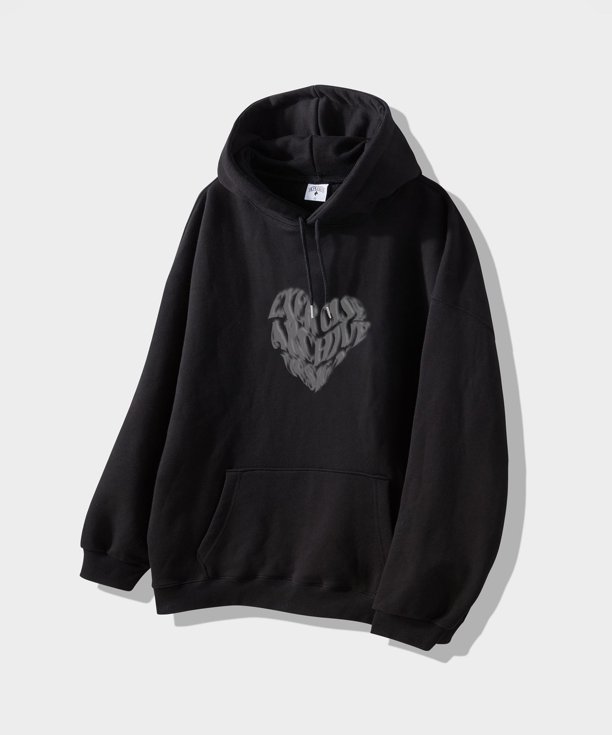 엑서사이즈(EXERCISE) HEART LOGO HOODIE_BLACK