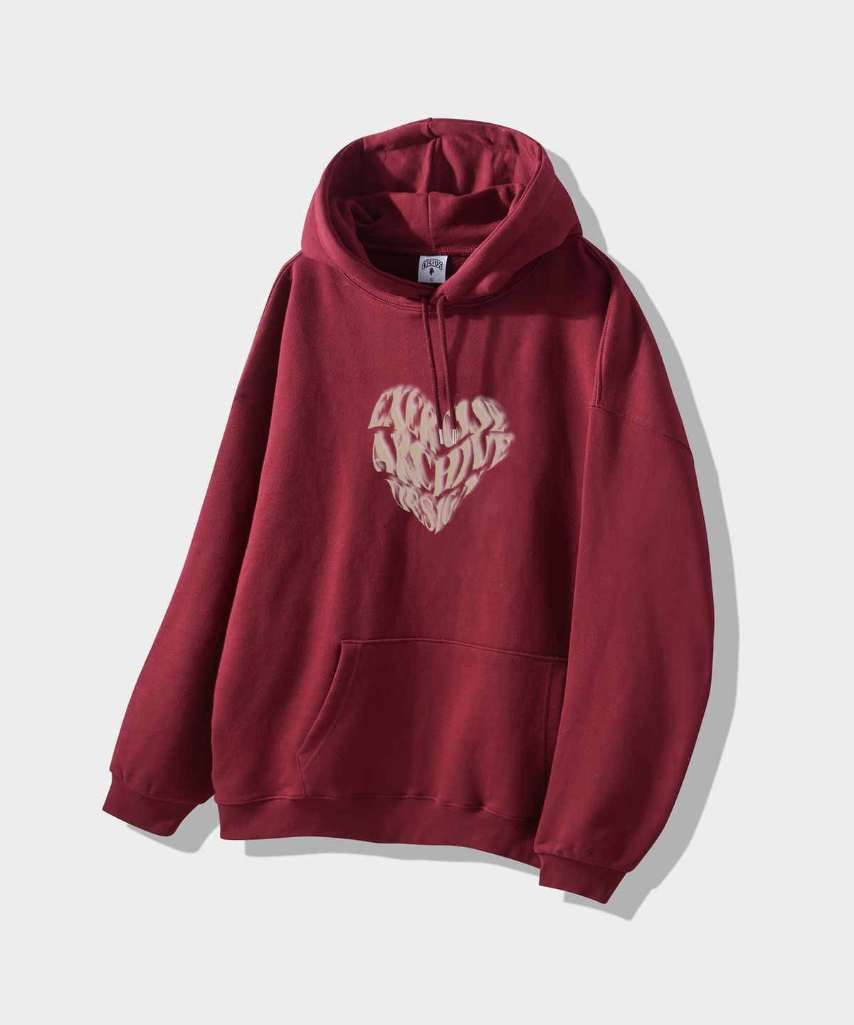 엑서사이즈(EXERCISE) HEART LOGO HOODIE_BURGUNDY