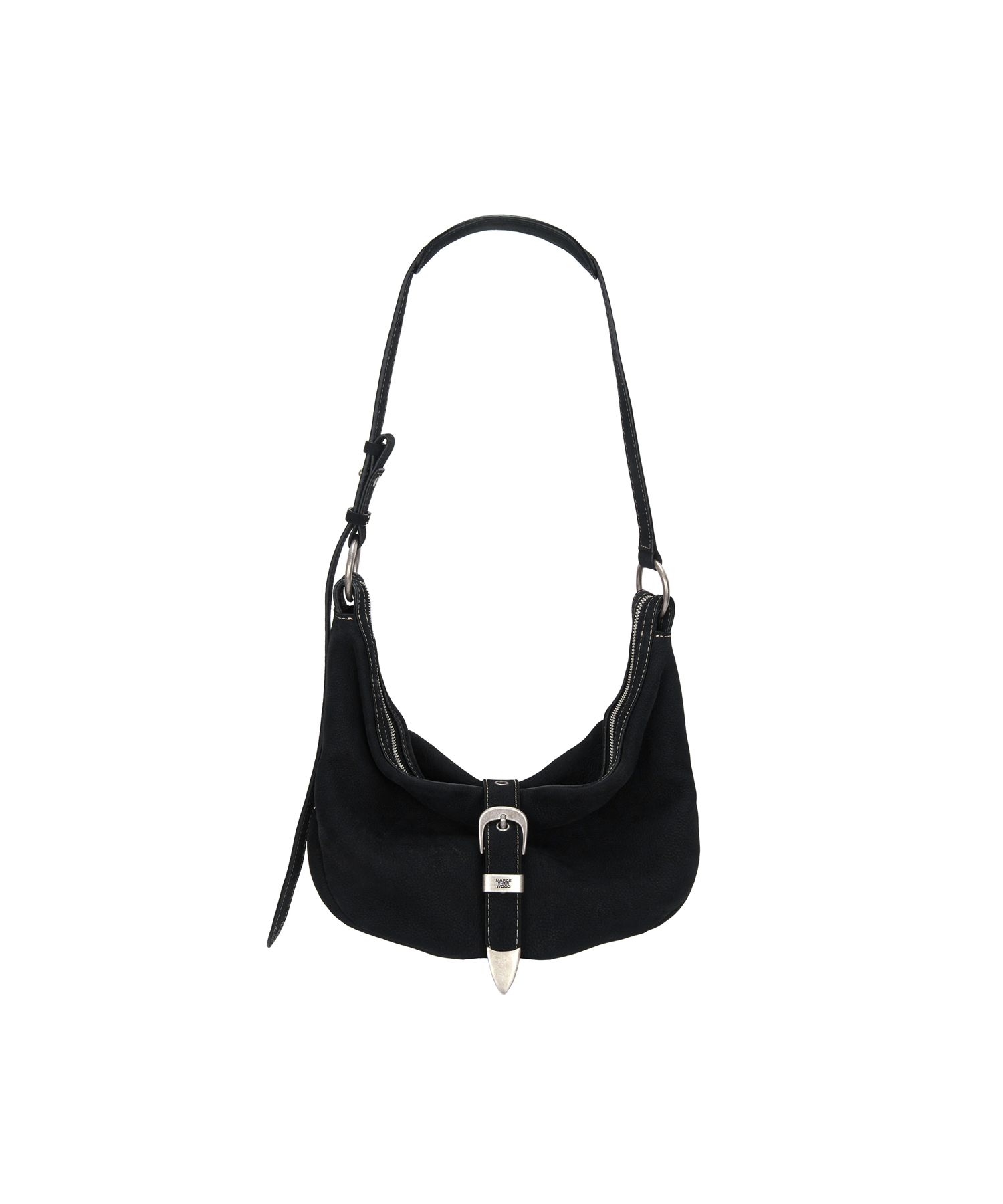 MUSINSA公式 | MARGESHERWOOD BELTED HOBO MEDIUM_black nubuck