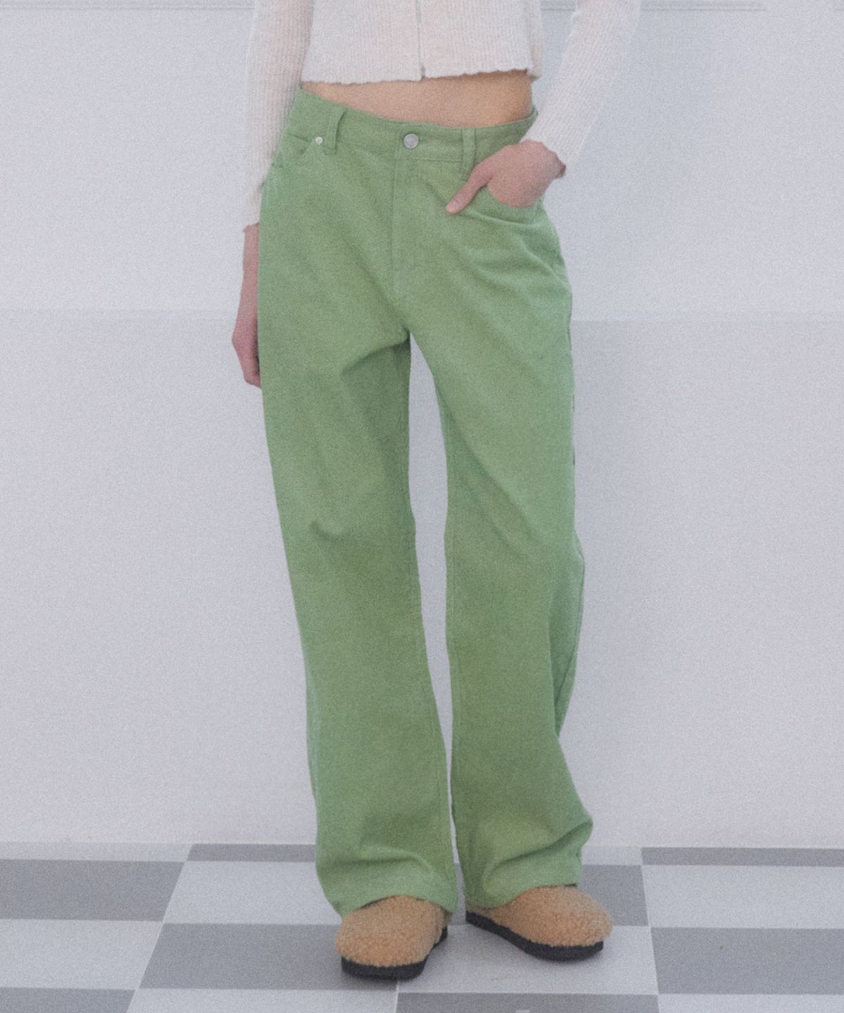 델리센트(DELICCENT) 컬러 코듀로이 팬츠 [GREEN]