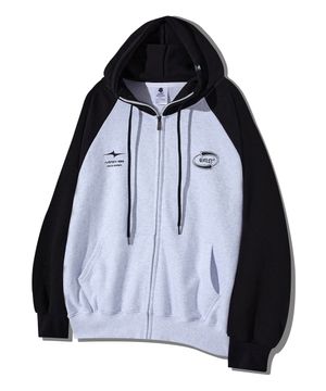 심볼로고 래글런 배색 후드집업 GHZ-274