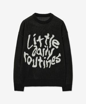 시그니처 레터링 라운드 니트_블랙