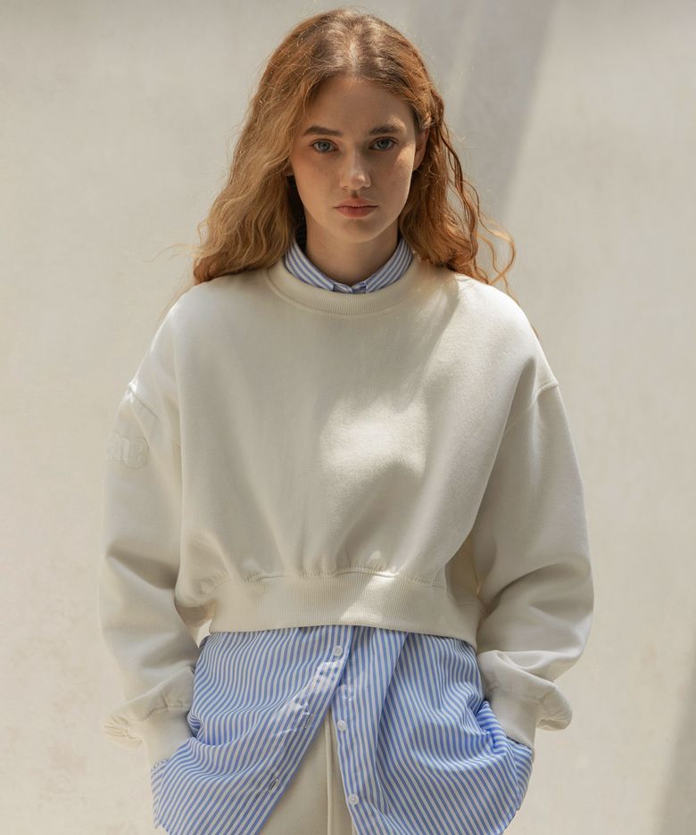 ESSENTIAL CROP SWEATSHIRT_NHTS4105 (IVORY)