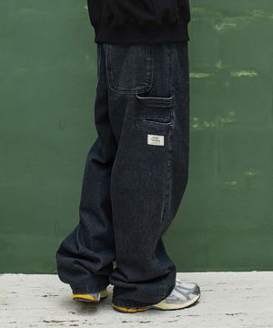 카펜터 와이드 데님팬츠 GLP-514_흑청