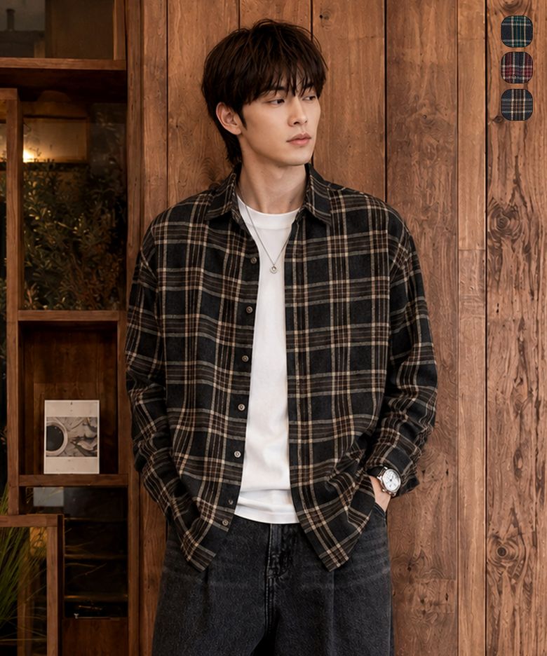 Tartan 체크 오버핏 셔츠 3Color GLS-708