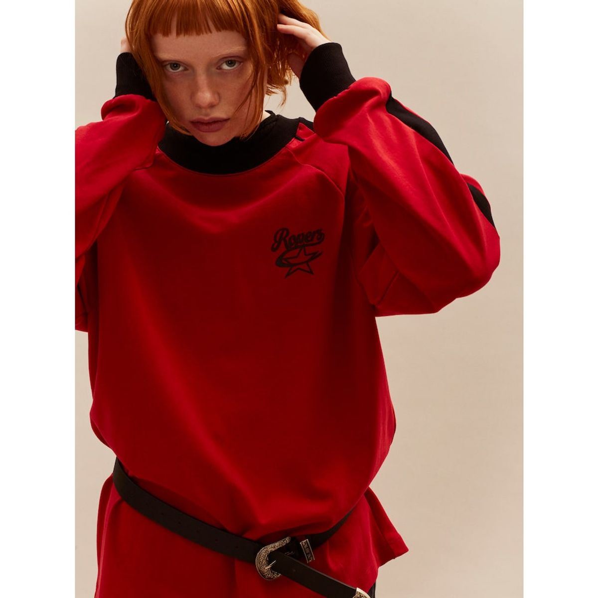 샌드 사운드(SAND SOUND) Piping Detail Raglan TShirt  Red
