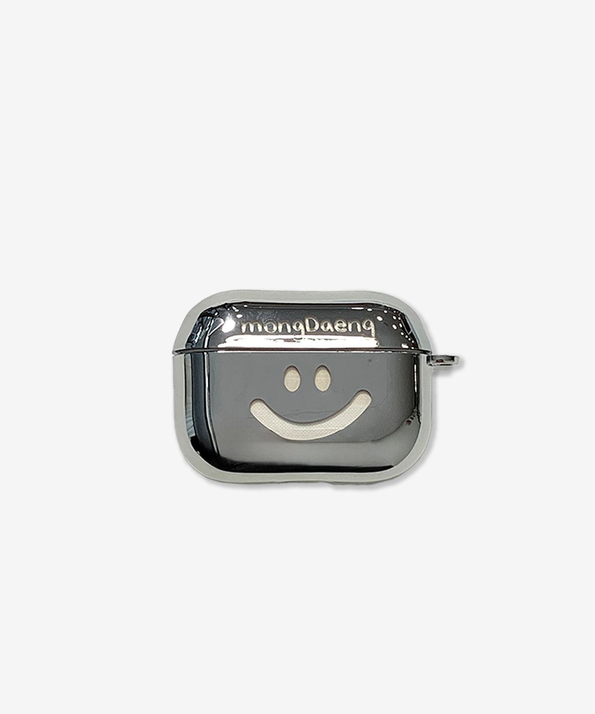 몽댕(MONGDAENG) Smile silver Airpods case 스마일 실버 에어팟케이스