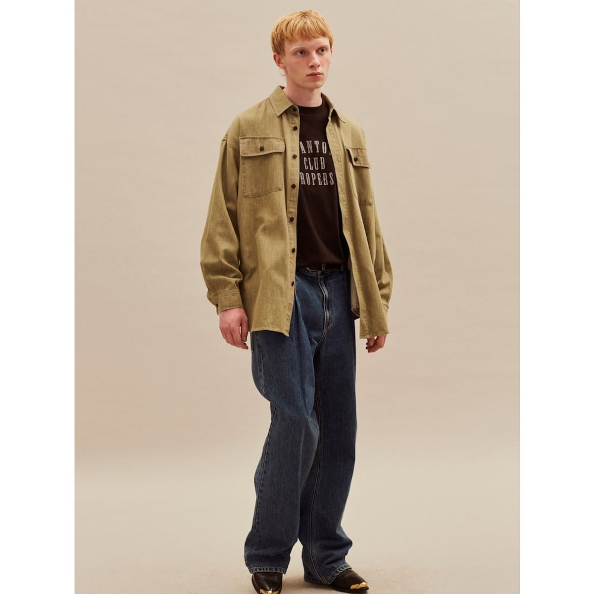 샌드 사운드(SAND SOUND) Vintage Dying Shirt  Khaki
