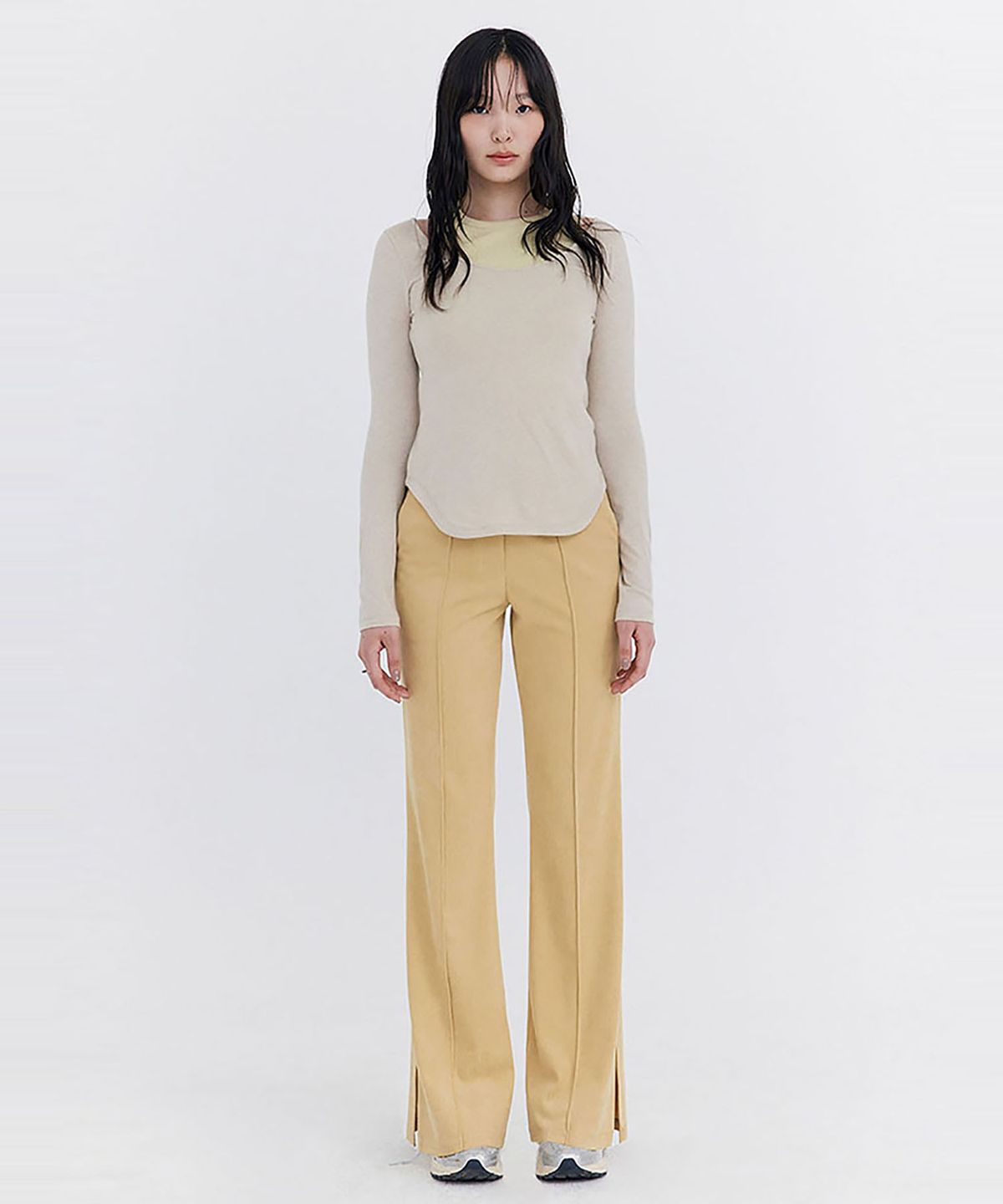 분더캄머(WNDERKAMMER) Corduroy semi-Bootcut Pants_Yellow(코듀로이 세미 부츠컷 팬츠_옐로우)