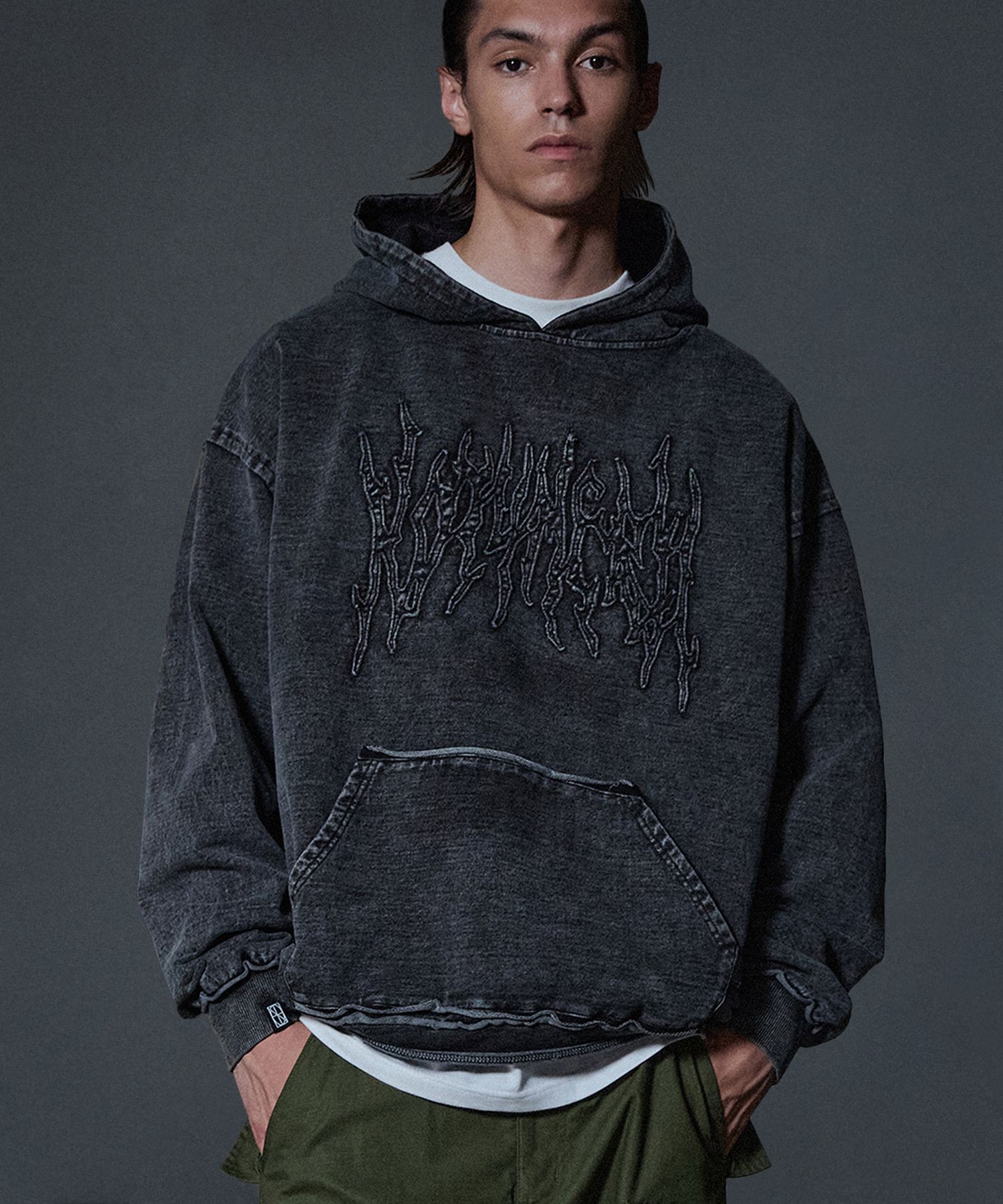 ★NOT4NERD★Offshoot Logo Denim Hood★ MUSINSA | NOT4NERD Offshoot Logo Denim Hood - Deep Blue