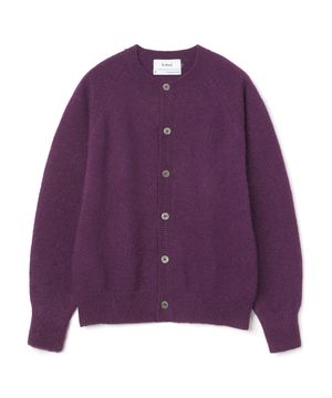 쉐기독 울 100% 라운드 가디건 PURPLE