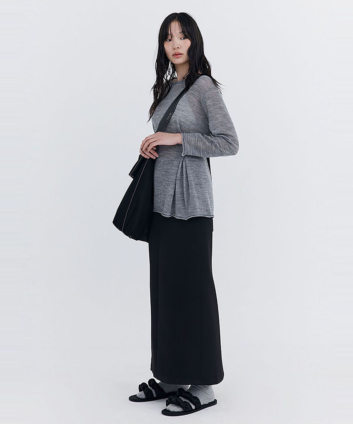 분더캄머(WNDERKAMMER) Basic Long Skirt_Black(베이직 롱 스커트_블랙)
