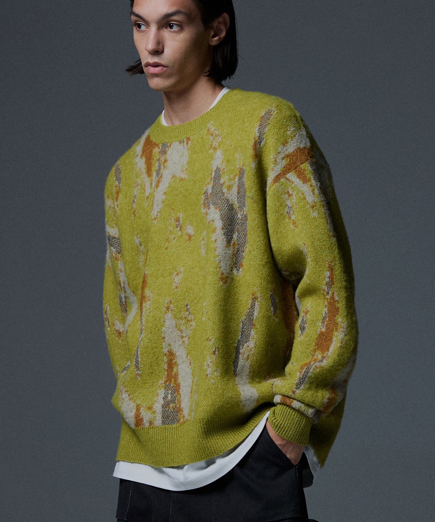 MUSINSA公式 | NOT4NERD N4ND Graffiti Mohair Knit Sweater - Green