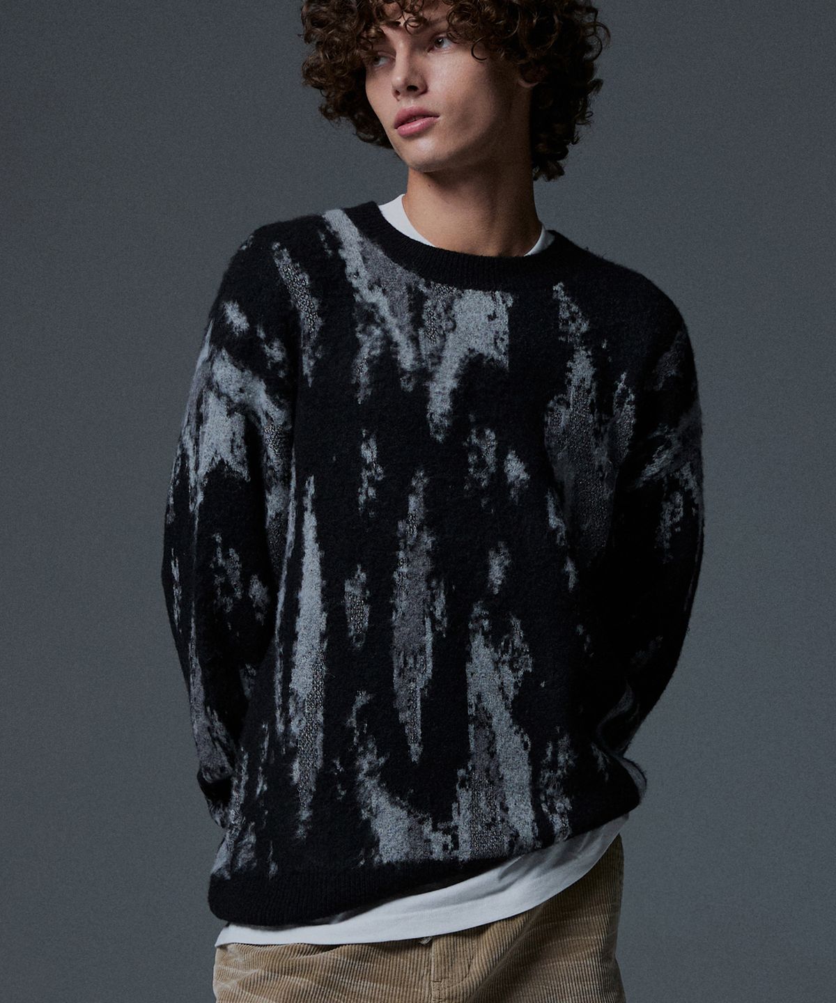 낫포너드(NOT4NERD) N4ND Graffiti Mohair Knit Sweater - Black