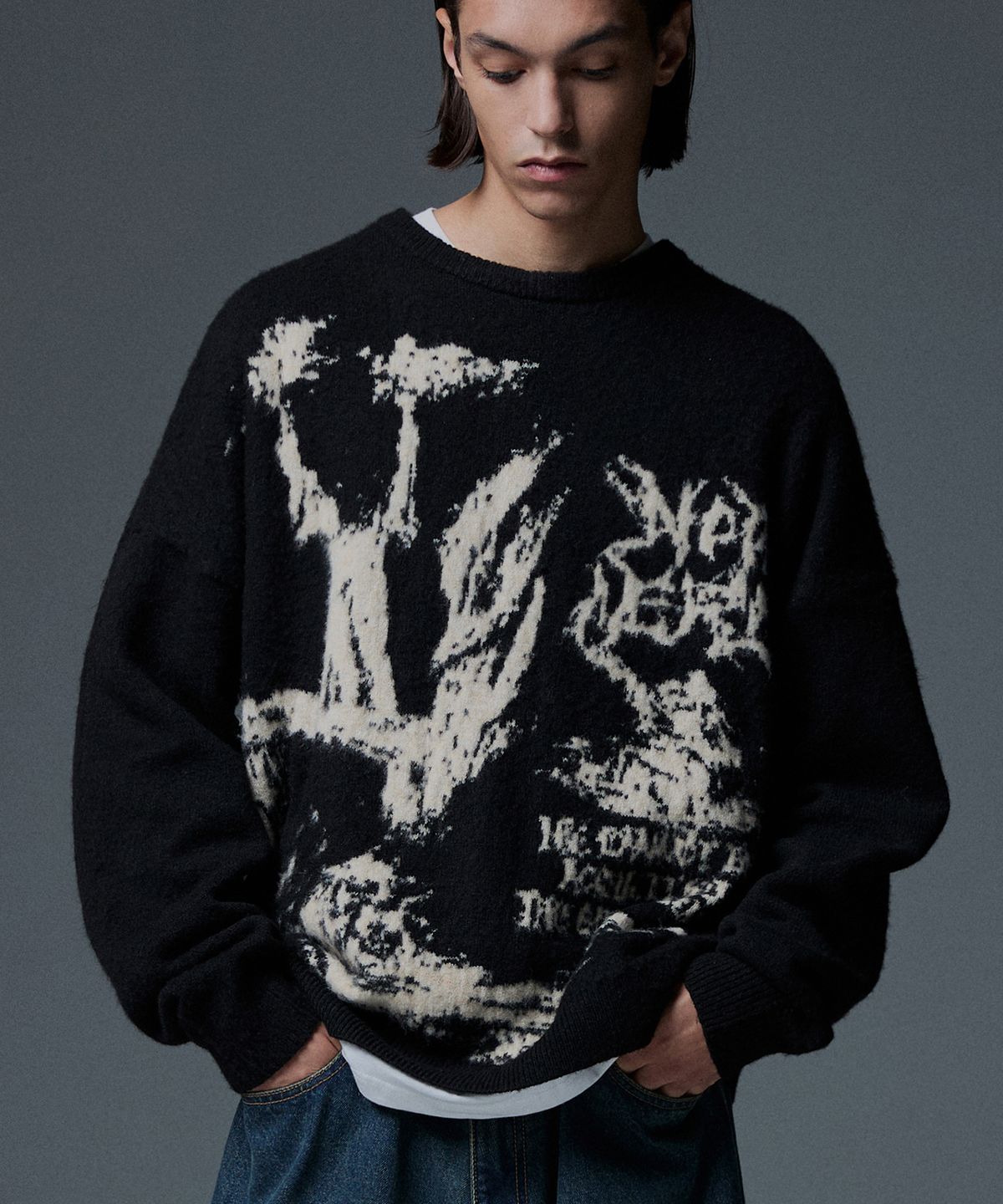 낫포너드(NOT4NERD) Judgment Mohair Knit Sweater - Black
