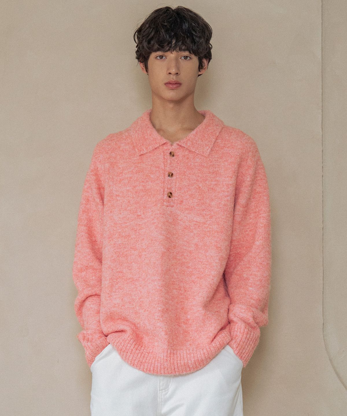 하프크라이즈 레이아웃(HALBKREIS LAYOUT) T20054 컨트리 울 니트_Sunset pink