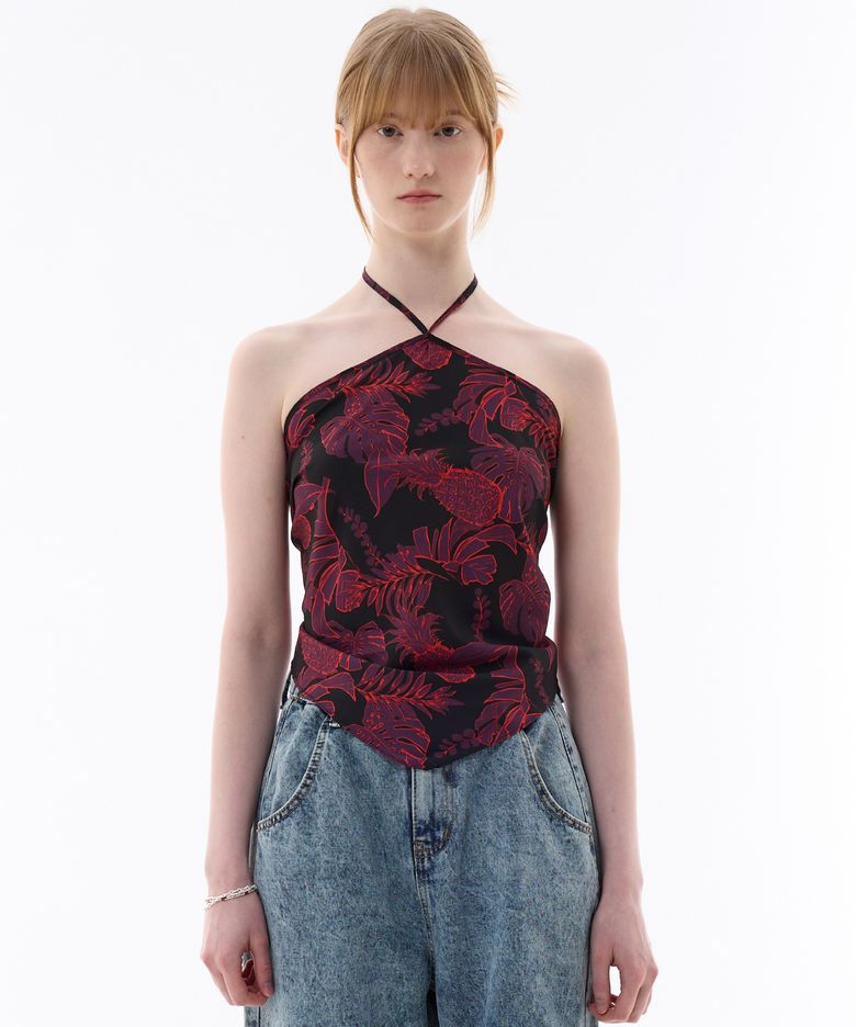 FINE HALTERNECK / BLACK
