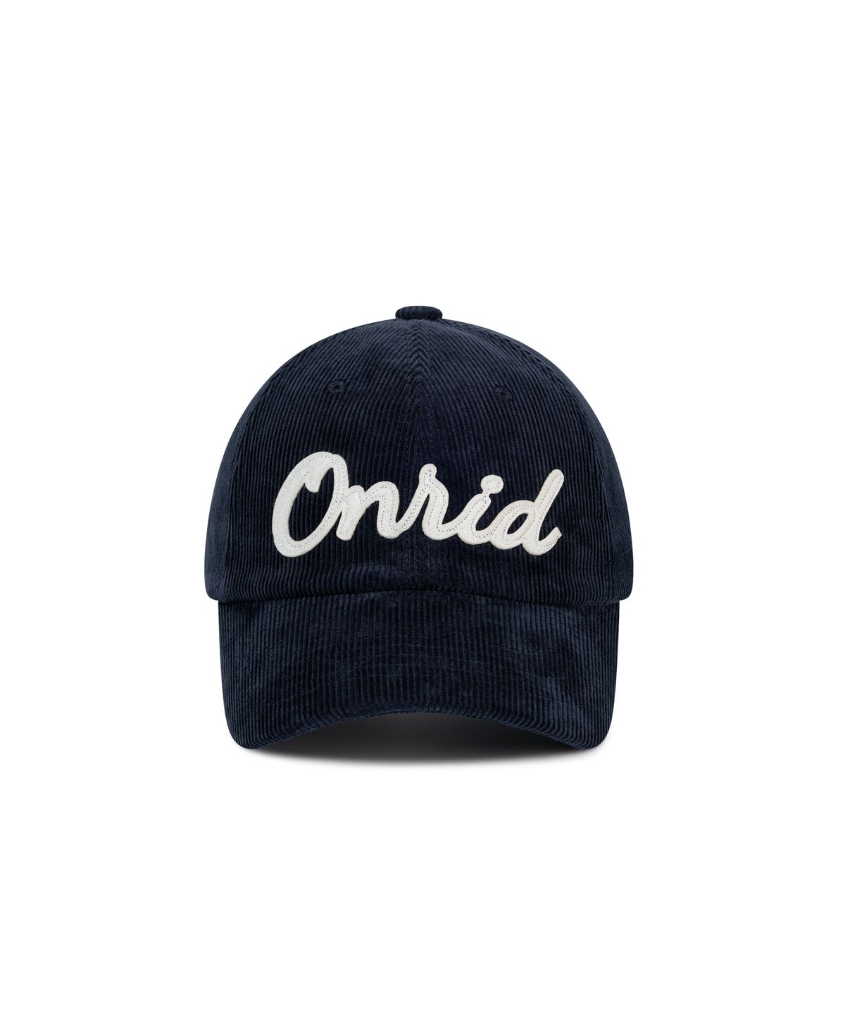 온리드프로젝트(ONRIDPROJECT) 아플리케 로고 코듀로이 볼캡 - 네이비