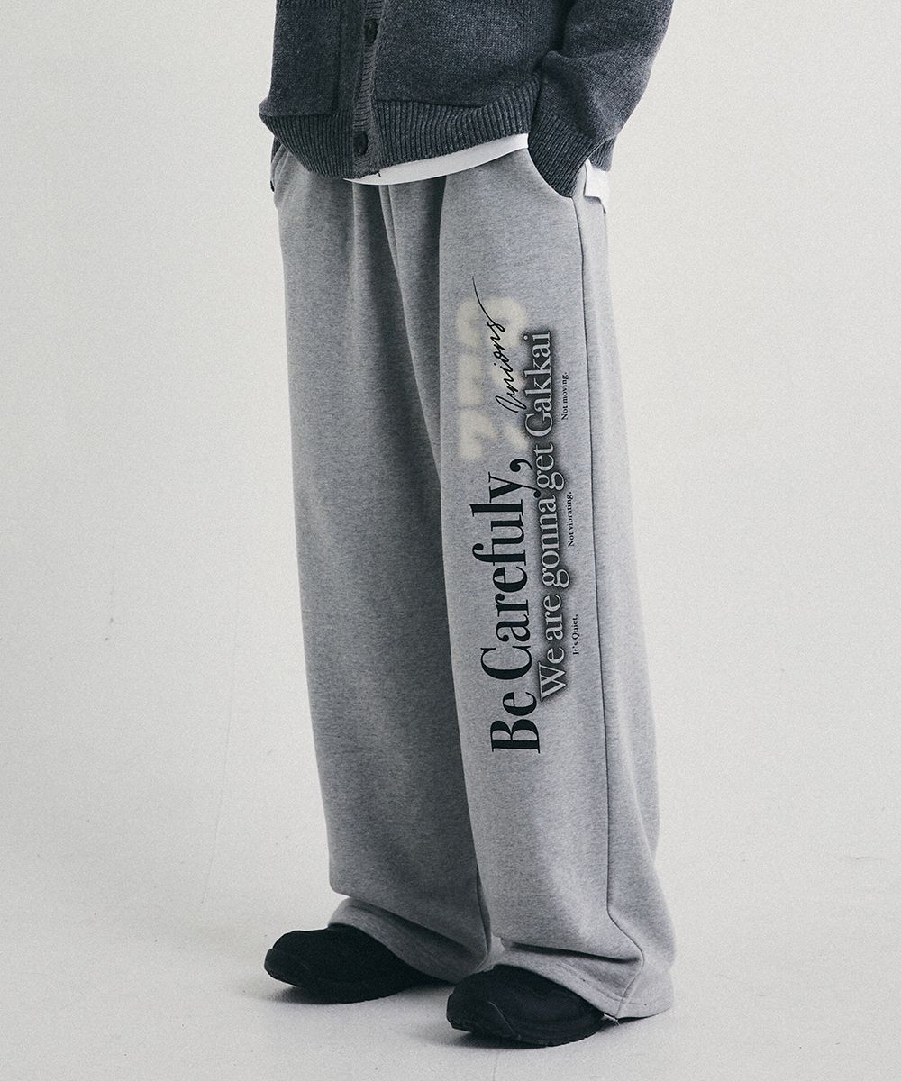 MUSINSA | GAKKAI UNIONS Warning Sweat String Pants Gray