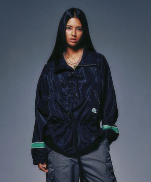 LACE UP ANORAK JACKET BLACK