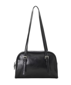 신세틱 레더 롱스트랩백 블랙