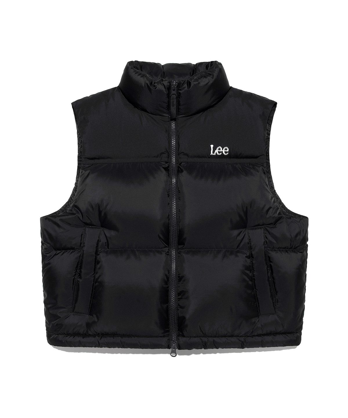 리(LEE) 우먼 릿지 크롭 다운 베스트 블랙