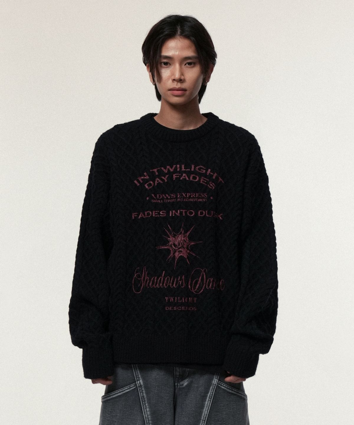 아이돈워너셀(IDWS) Dusky Day Crewneck Knit Black