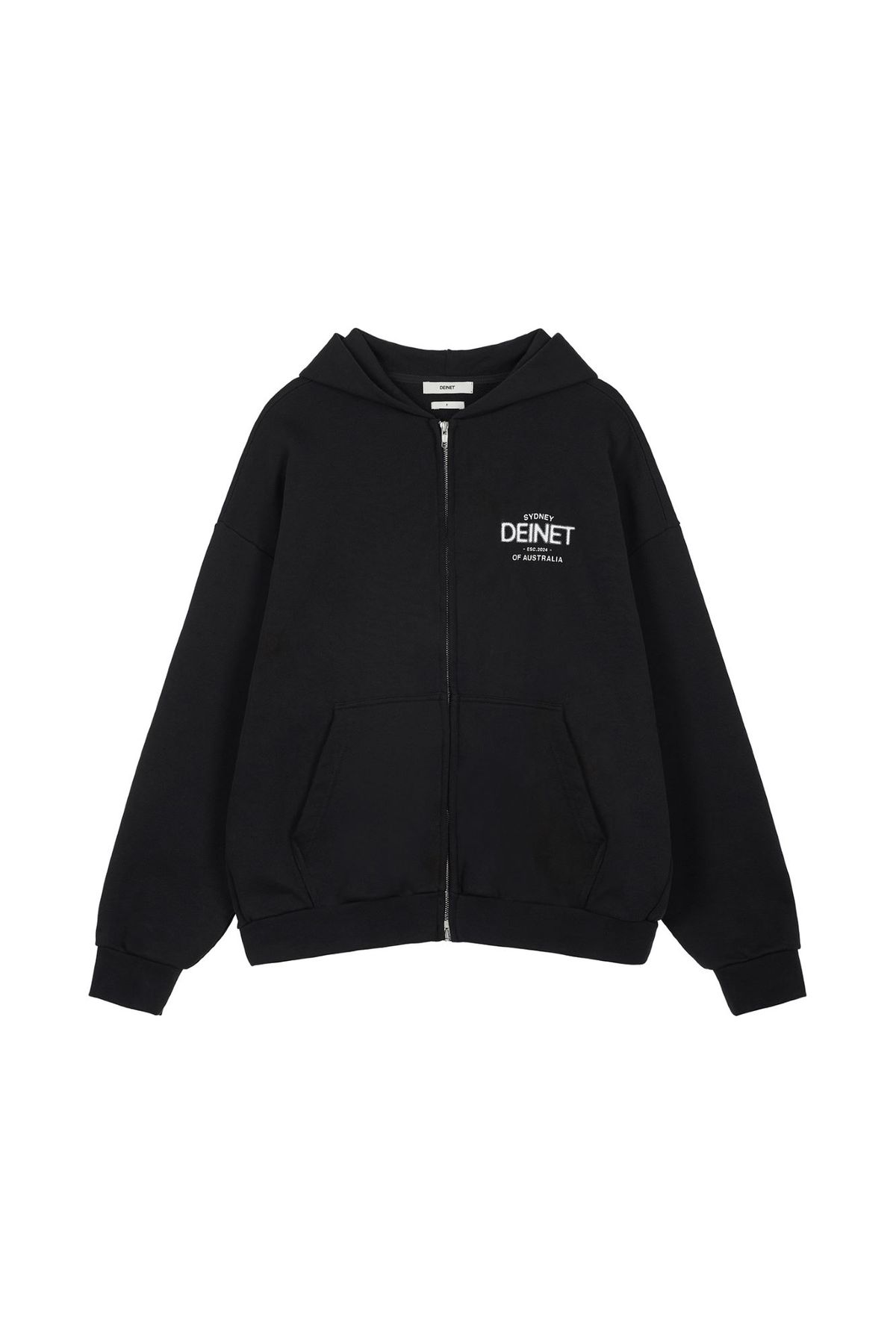 다이닛(DEINET) LOST IN SYDNEY ZIP-UP HOODIE IN BLACK