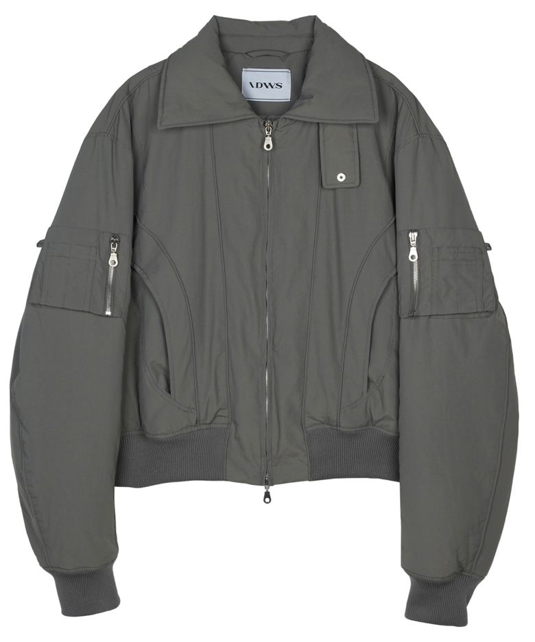 Solid High Neck Ma-1 Charcoal