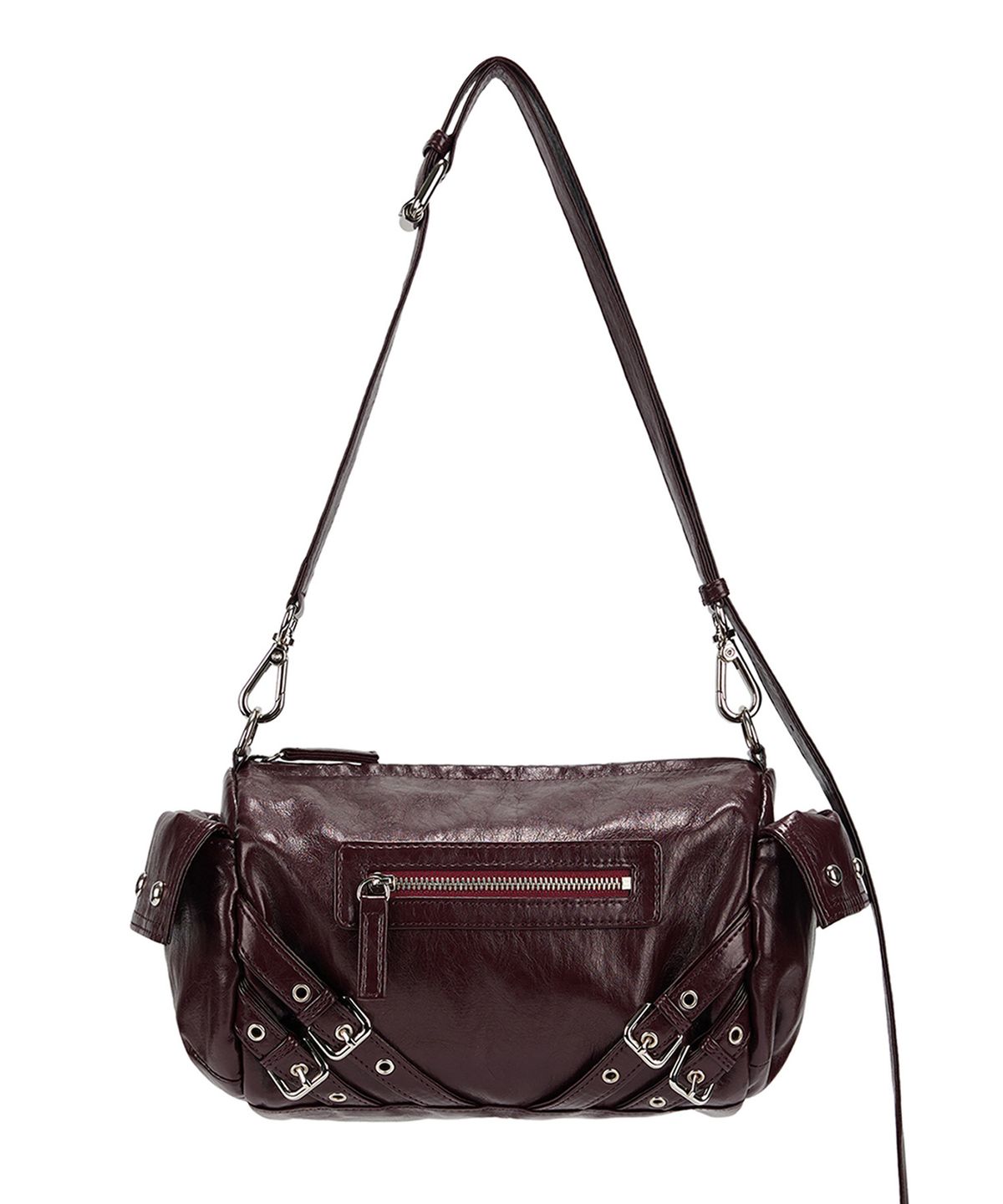 다이닛(DEINET) STUD POCKET BAG IN BURGUNDY