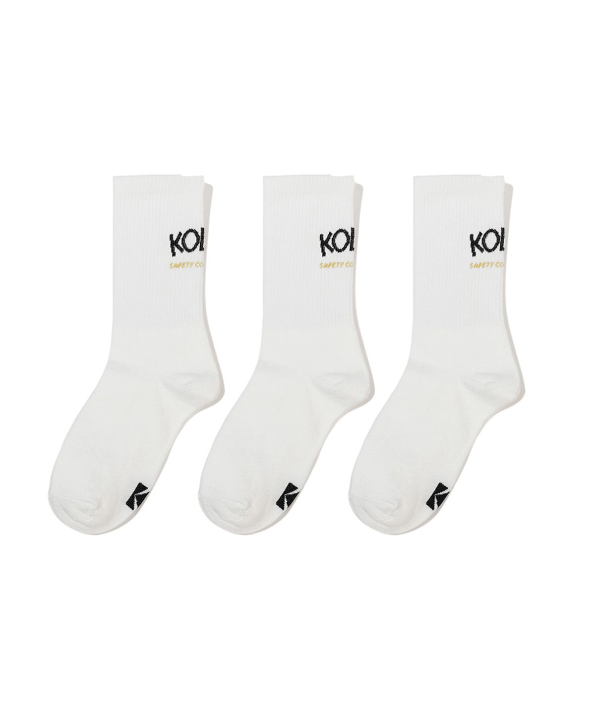 코닥(KODAK) 백 스몰로고 크루 삭스 3PC WHITE
