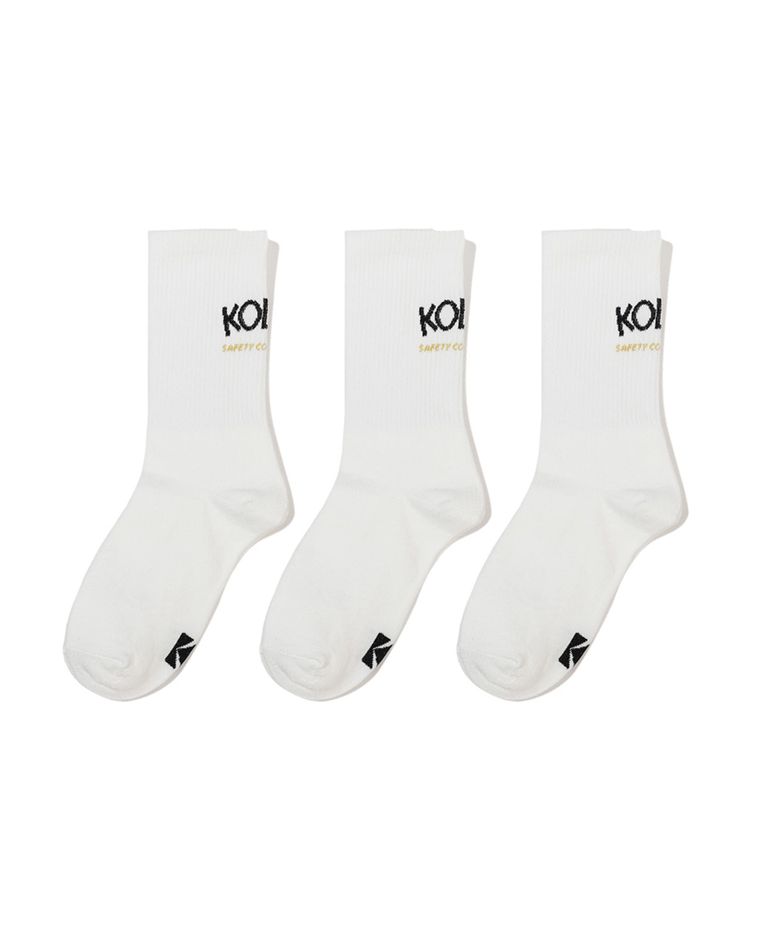 백 스몰로고 크루 삭스 3PC WHITE