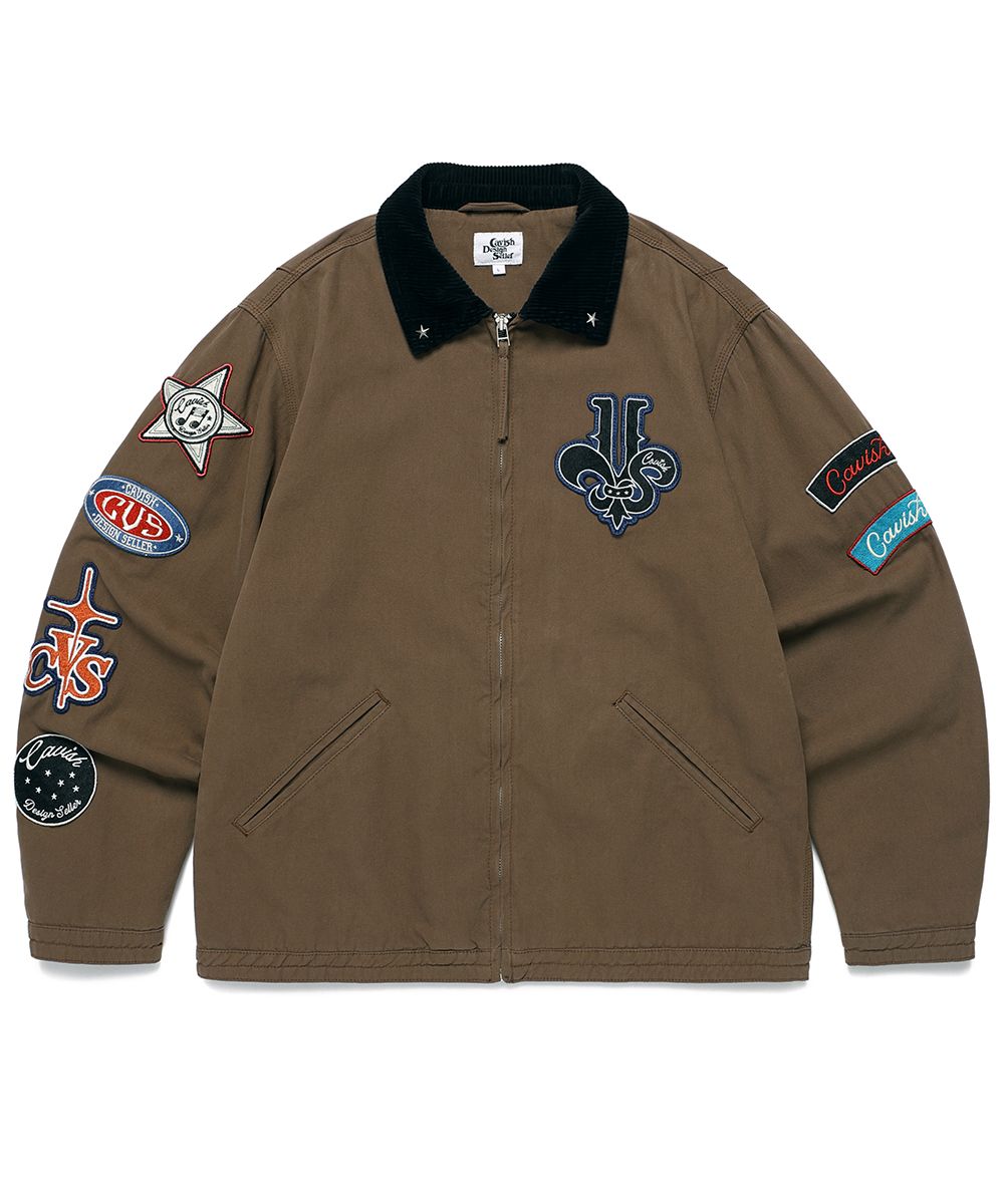 コート CAVISH WASHED PATCHWORK JACKET BLACKCV2EFUB931A MUSINSA | CAVISH WASHED PATCHWORK JACKET BROWN(CV2EFUB931A)