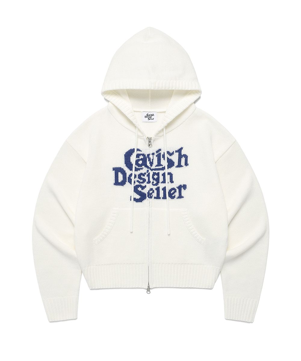 コート CAVISH W SELLER LOGO KNIT ZIP UP HOODIE IVORYCV2EFFK684A W SELLER LOGO KNIT ZIP UP HOODIE BLUE(CV2EFFK684A) - cavish