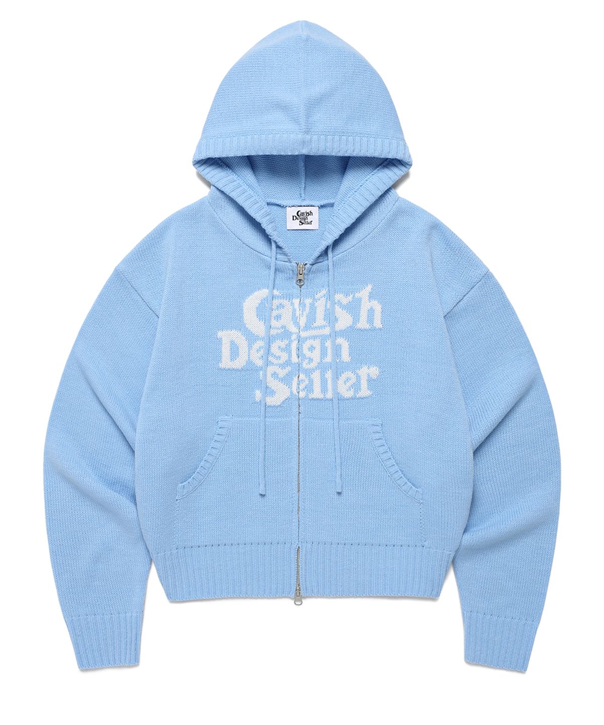 카비시(CAVISH) W SELLER LOGO KNIT ZIP UP HOODIE BLUE(CV2EFFK684A)