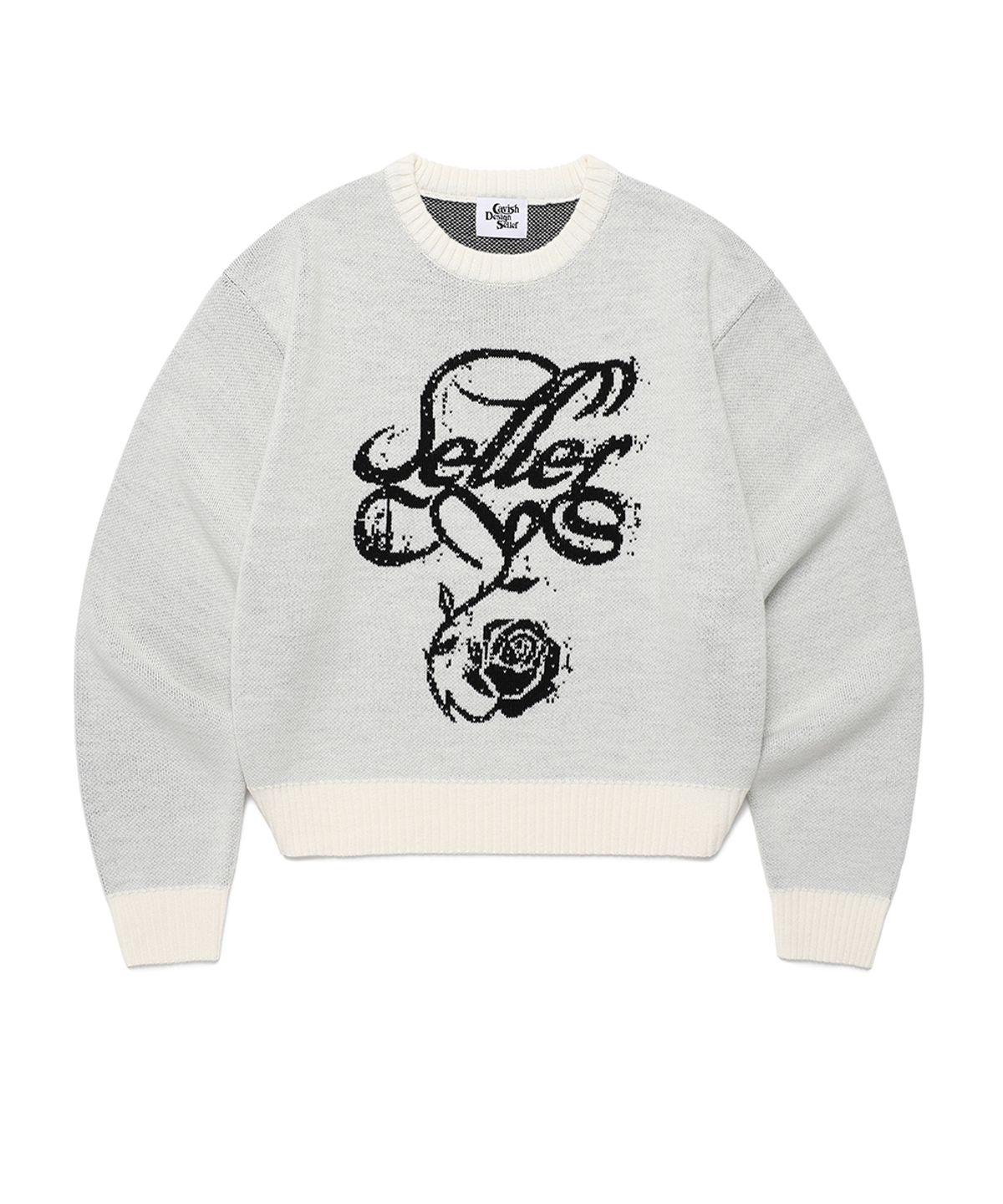 카비시(CAVISH) W DUST CLASSIC ROSE KNIT SWEATER IVORY(CV2EFFK605A)